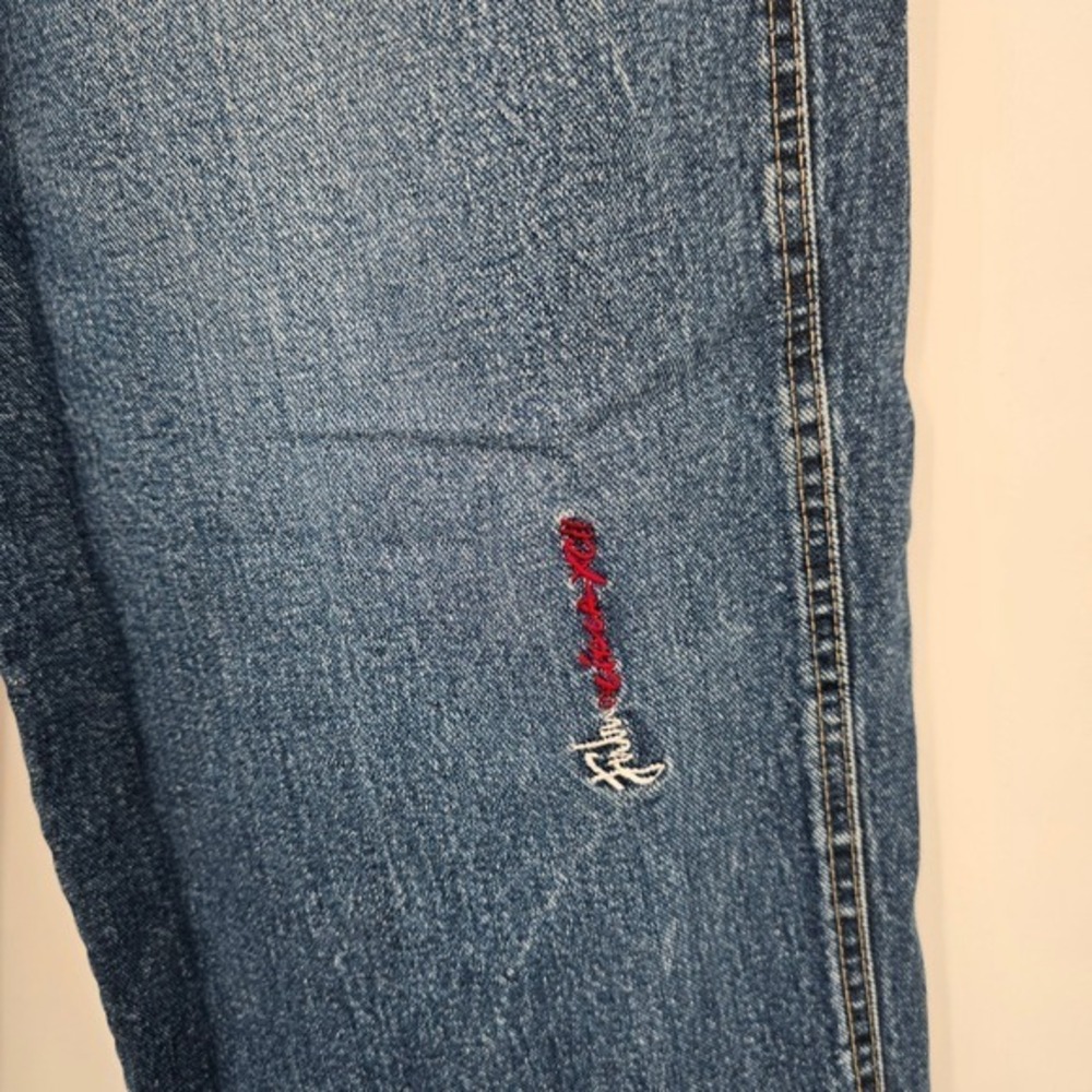 Vintage Fubu Carpenter Jeans Baggy Fit Denim Utility Pockets Blue Mens W36 XL34 - Picture 7 of 16